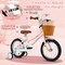 Pink Carbon Steel Kids Bike with Rubber Wheels, Handbrake and Training Wheels